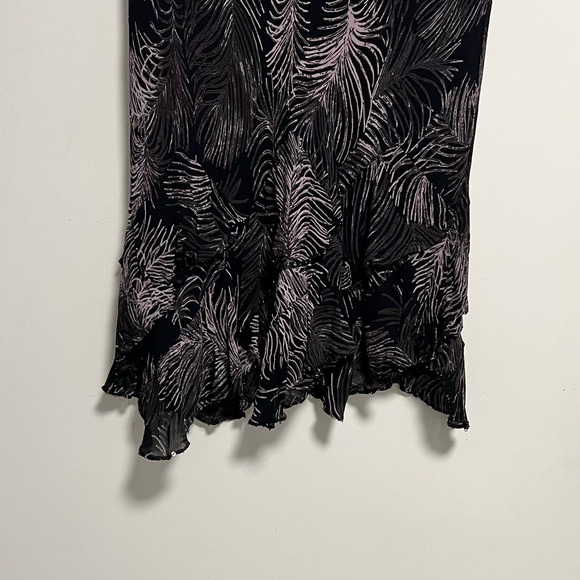 Tropical Print tiered, layered skirt with sequin detail through the bottom, midi - Picture 3 of 8